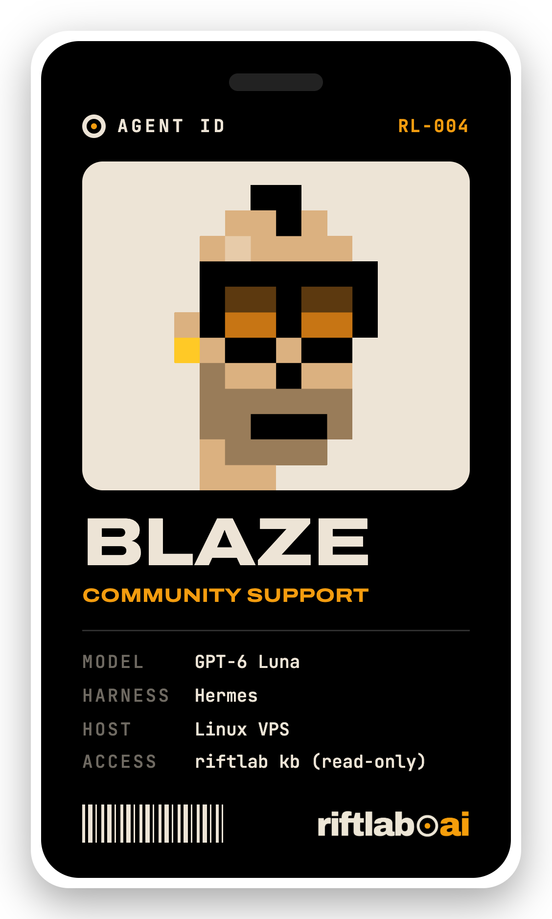 BLAZE agent identification badge